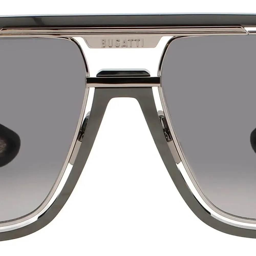 New! BUGATTI 08-GM/WG Stylish Gunmetal White Gold Sunglasses, Authentic